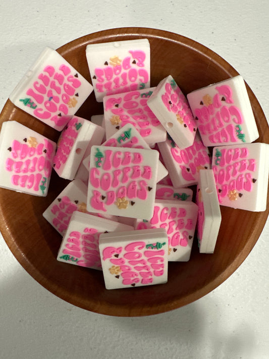 #247 Silicone Focal Beads - ICED COFFEE & DOGS