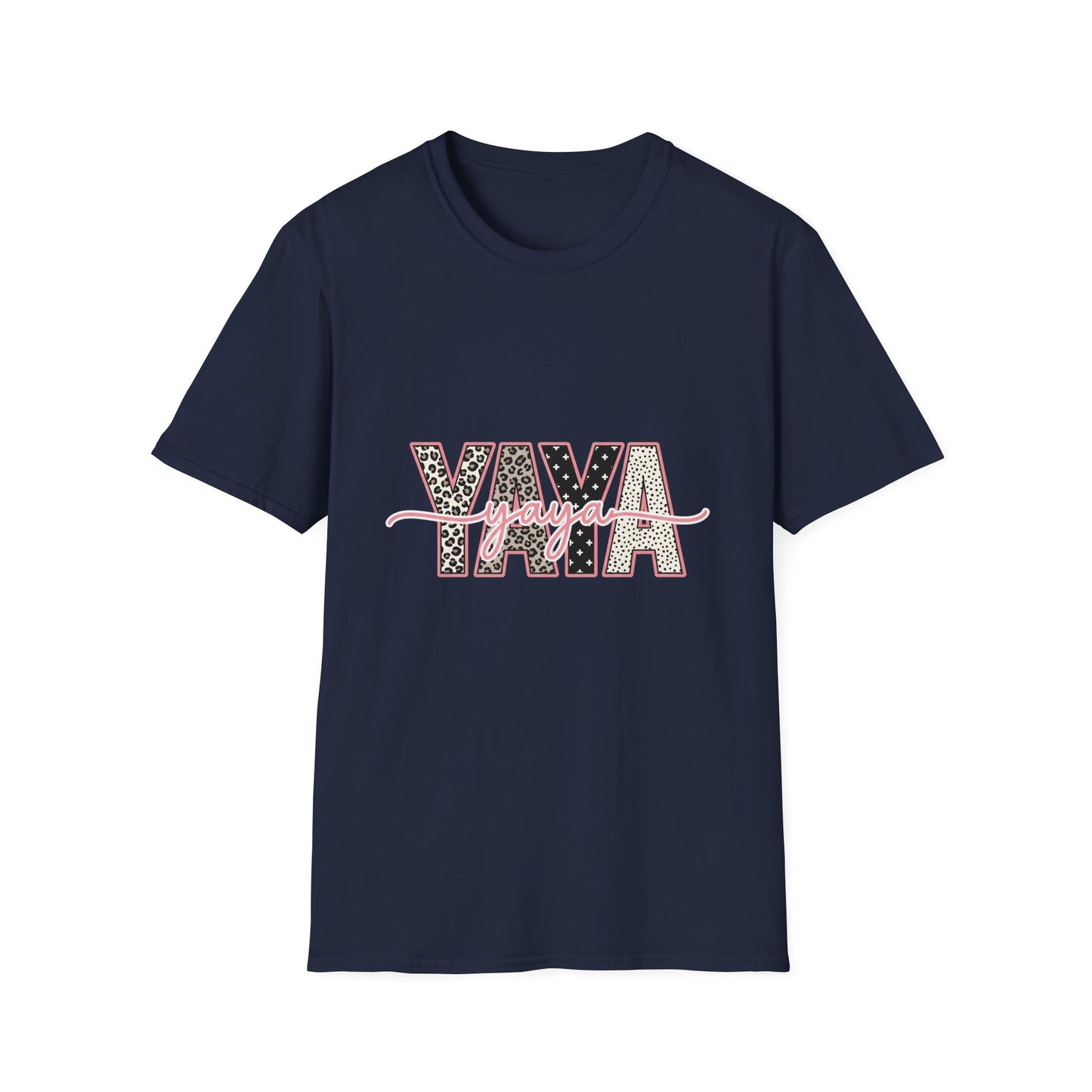 Yaya Yaya Leopard-Print T-Shirt — Retro Script Graphic Tee for Trendy Casualwear