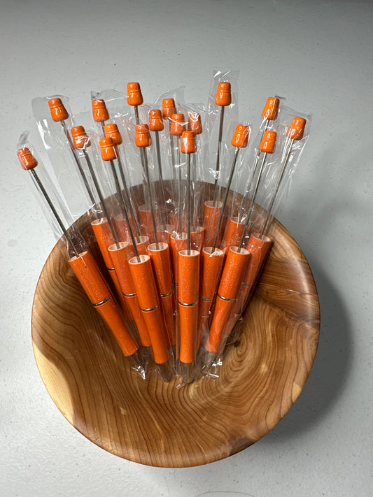 #44 Beadable Pen Base Orange Glitter