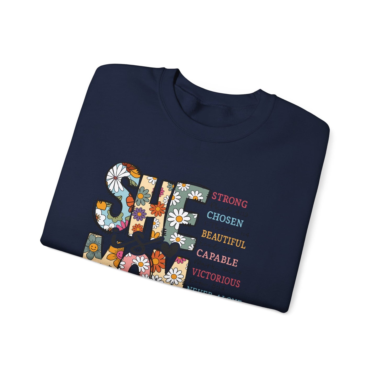 Stay Strong Mom Floral Crewneck Sweatshirt — Inspirational Mother’s Day Gift