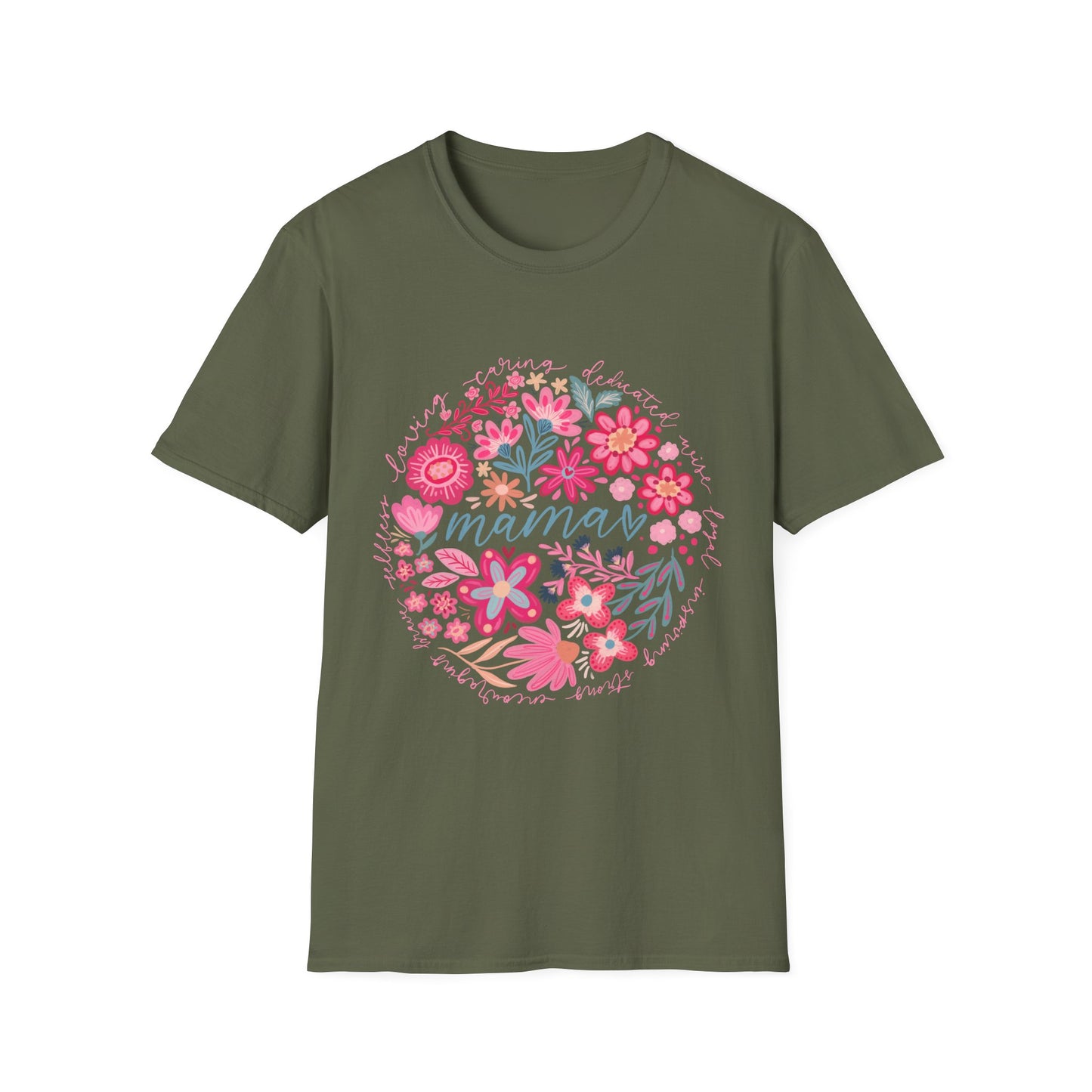 Mama Floral T-Shirt — Pink Flower Wreath Mother’s Day Tee