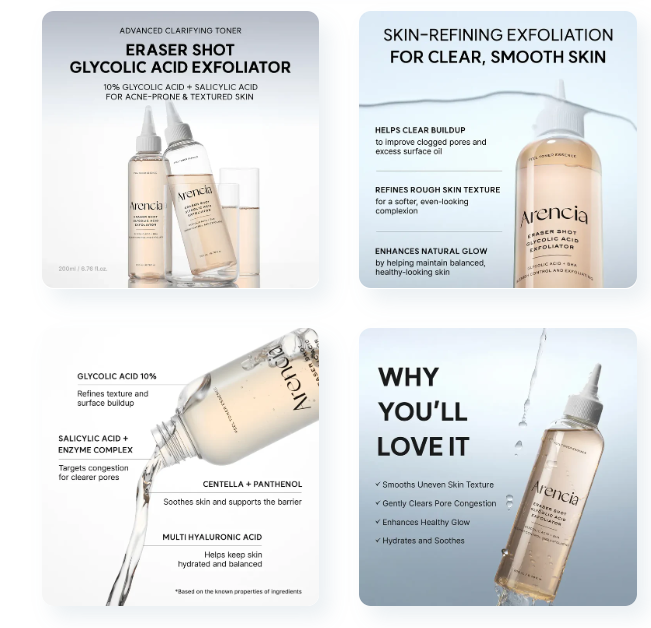 Arencia Eraser Shot Glycolic Acid Exfoliator