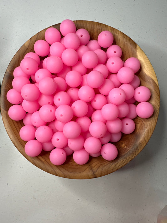 #83 Glow Silicone Bead 15MM - PINK