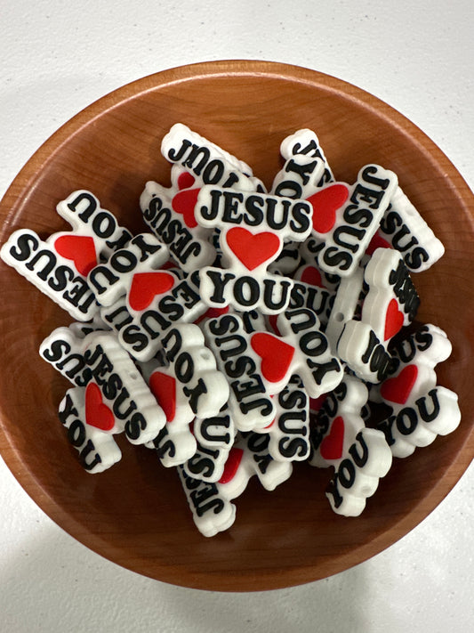 #251 Silicone Focal Beads -JESUS LOVE YOU