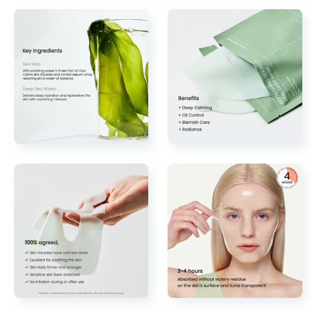 Biodance Refreshing Sea Kelp Real Deep Mask (4ea)