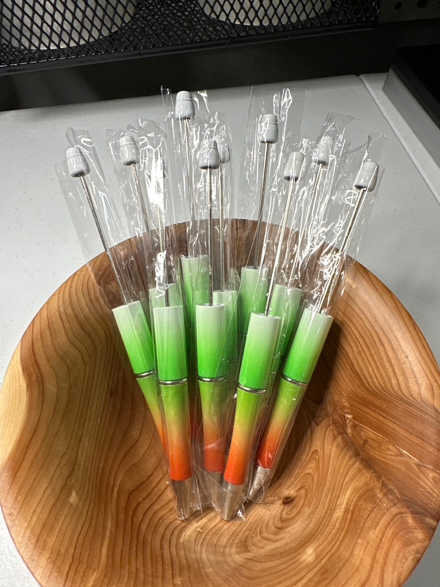 #31 Beadable Pen Base Green Orange Ombre