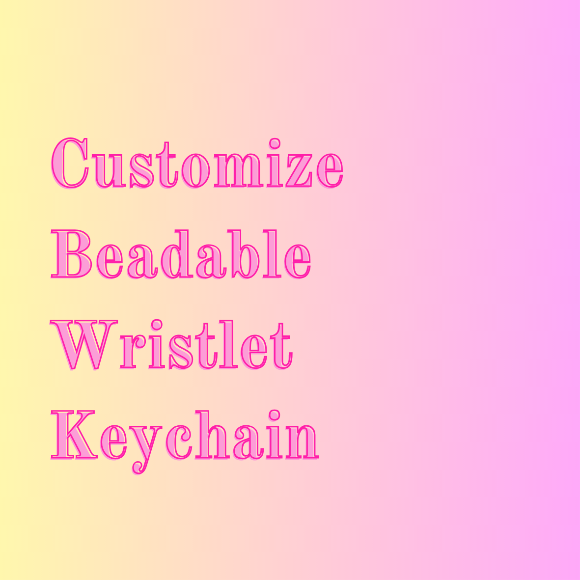 Customize Beadable Wristlet Keychain