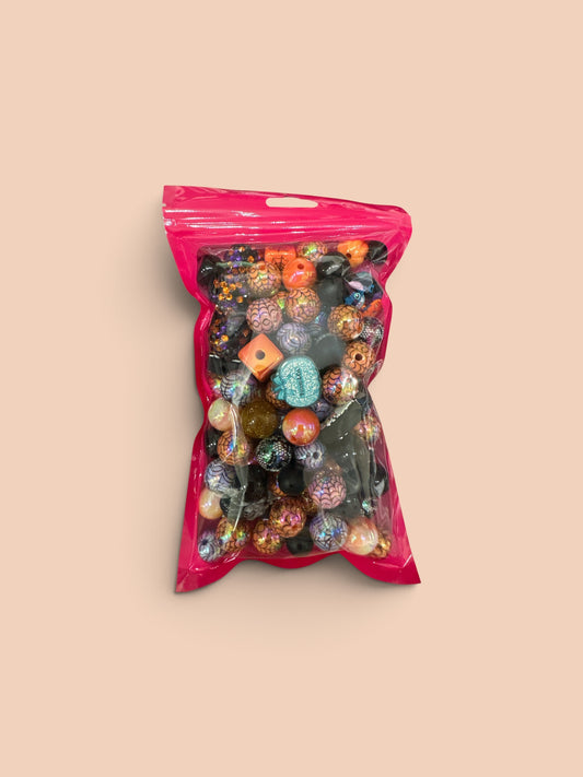 #225 Halloween Mix Bag - (Focal and Beads) 4.7X 7.8 Bag Size
