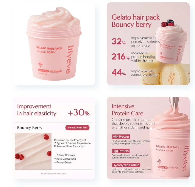 Lilyeve Repair Turn Gelato Hair Pack Bouncy Berry