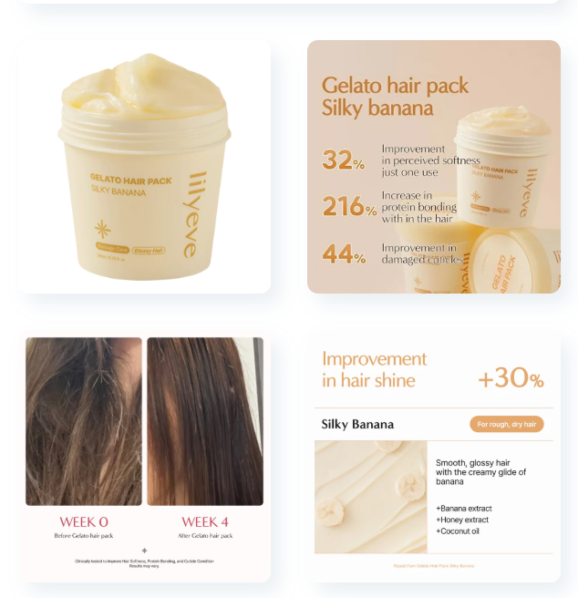 Lilyeve Repair: Turn Gelato Hair Pack Silky Banana