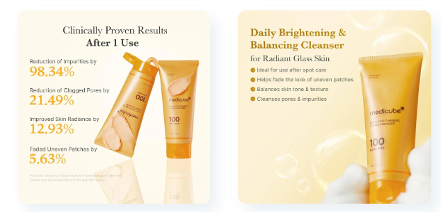 Medicube Kojic Acid Turmeric Toning Cleanser (120g)