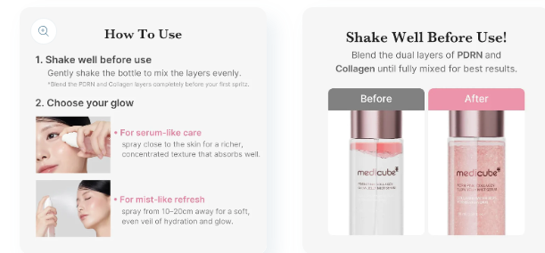 Medicube PDRN Pink Collagen Glow Jelly Mist Serum
