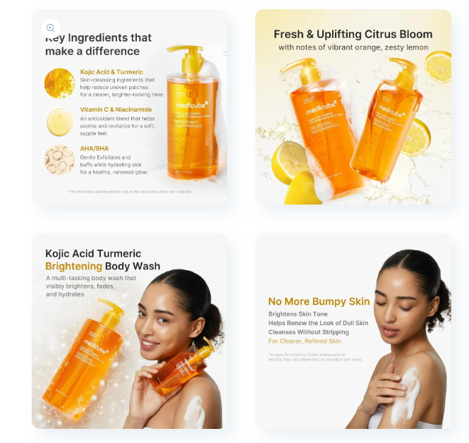 Medicube Kojic Acid Turmeric Vita Brightening Body Wash (400 ml)
