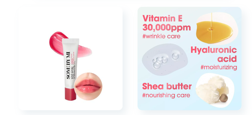 Some By Mi V10 Hya Lip Sun Protector – Tinted Hydrating Lip Balm with SPF 15 ROSY